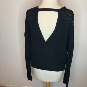 Black low v sweater